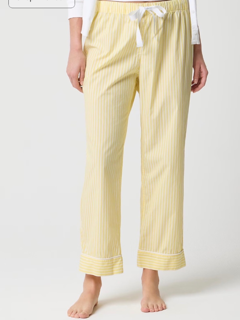 J. Crew Factory Yellow & White Striped Pajama Pants